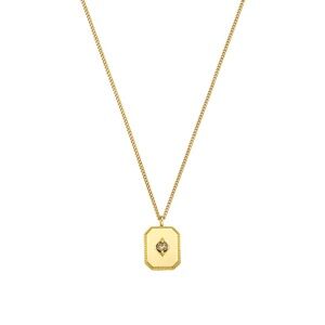 Le Figue Miliemoon 14k gold Antique Note Cognac Diamond Necklace (NWT)